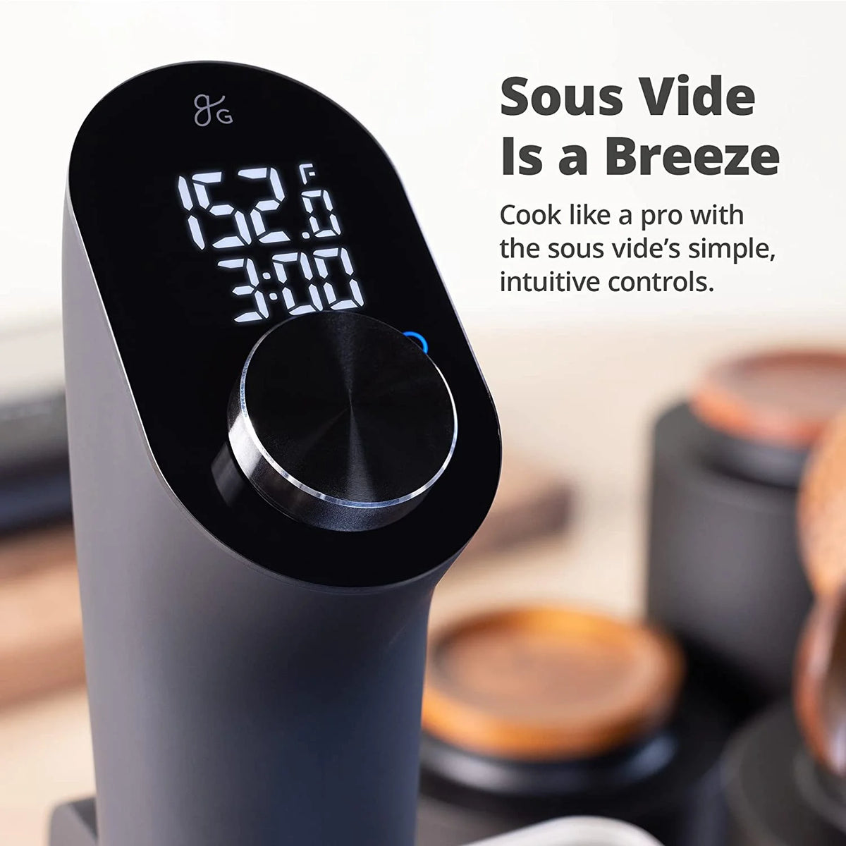 1100 Watt Sous Vide Cooker with Plastic Container, Lid, and Neoprene Sleeve O32324