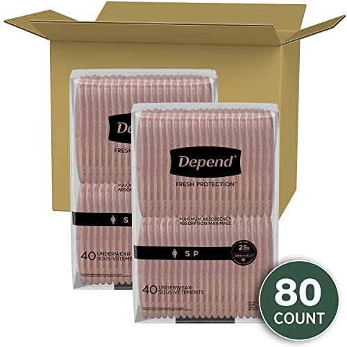 Disposable Maximum Blush Adult Incontinence Underwear for Women, Small, 80 Count V224