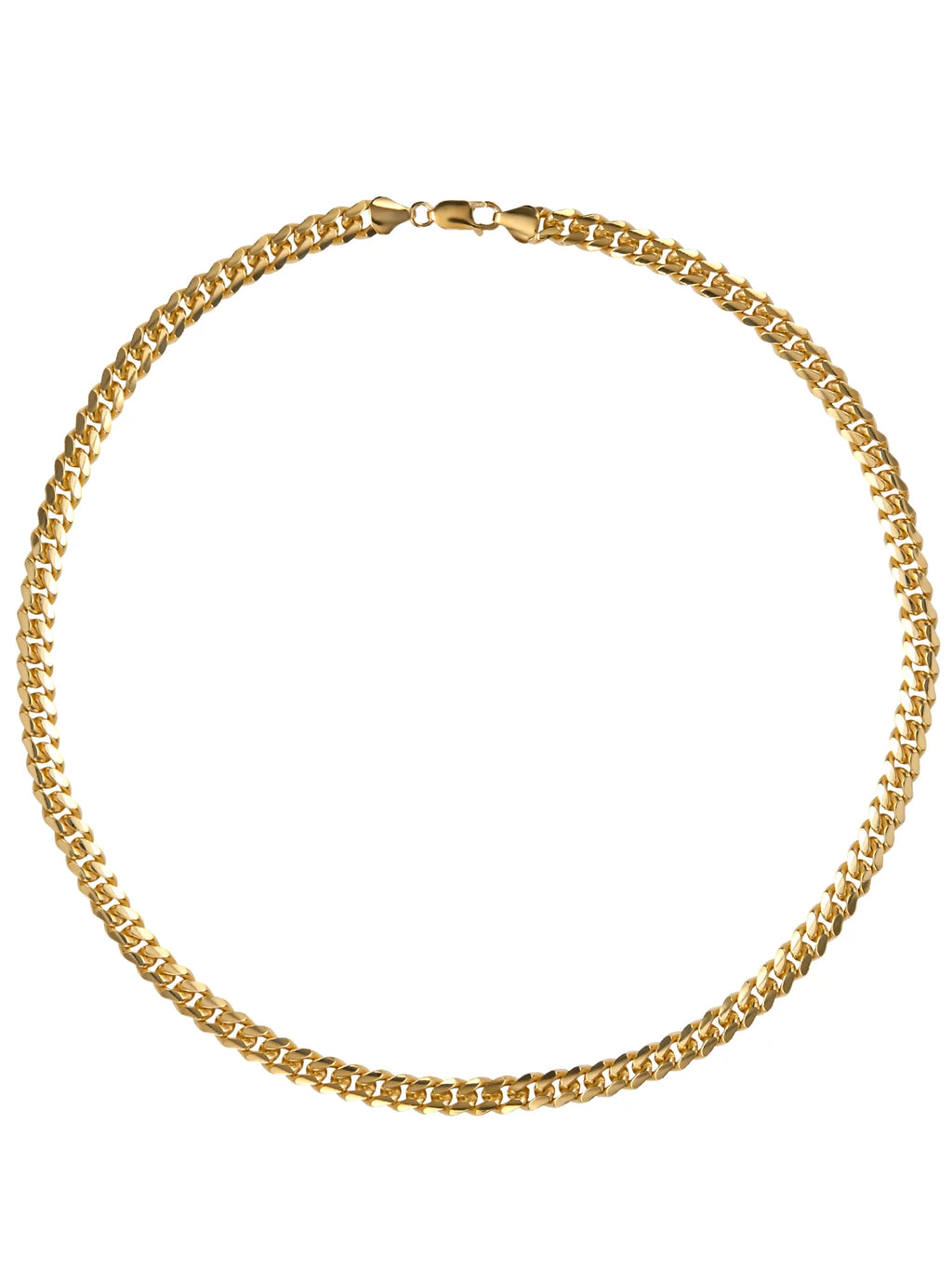 Sterling Silver 14KT Gold Plated Curb Necklace B610