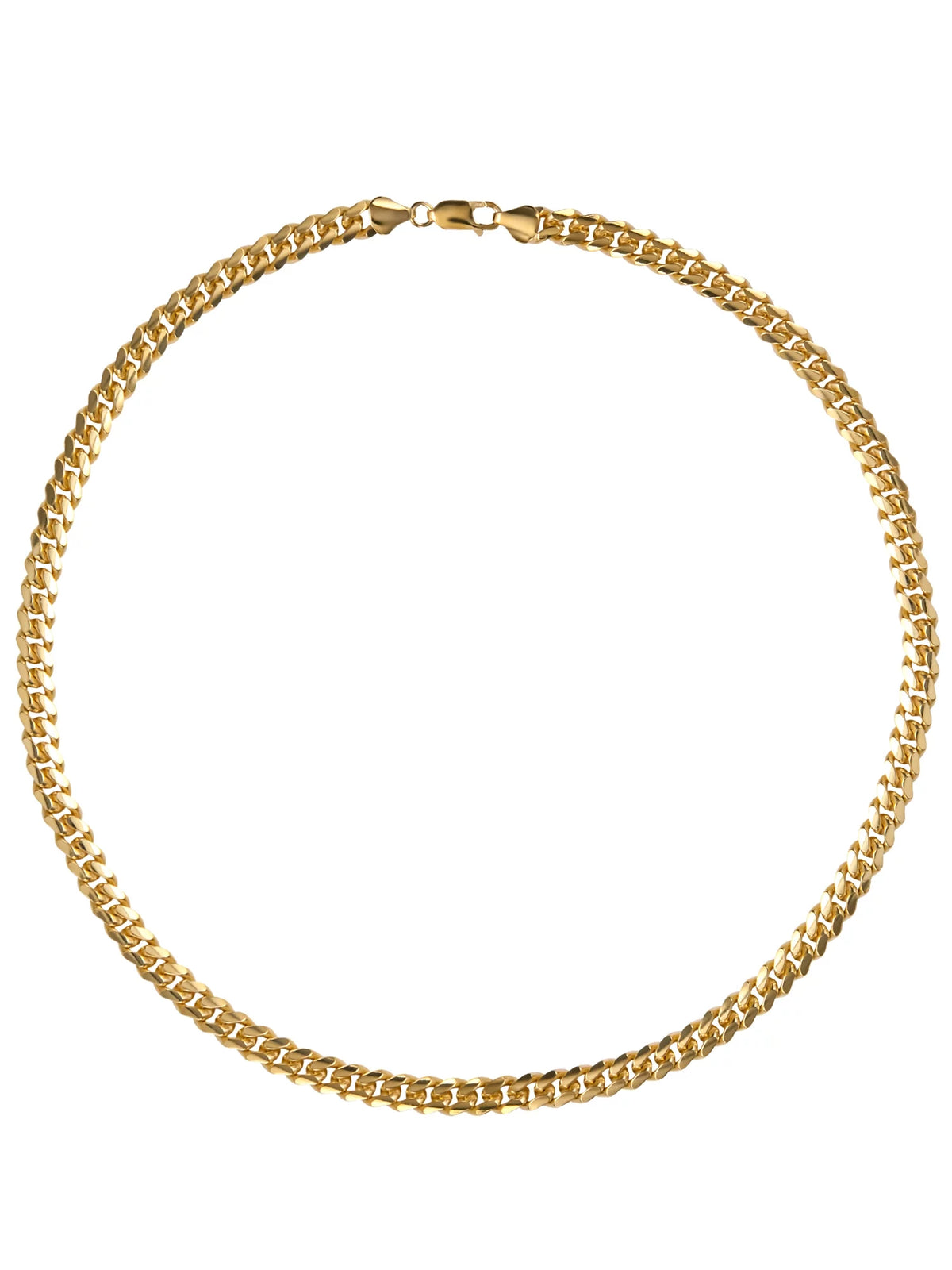 Sterling Silver 14KT Gold Plated Curb Necklace B610