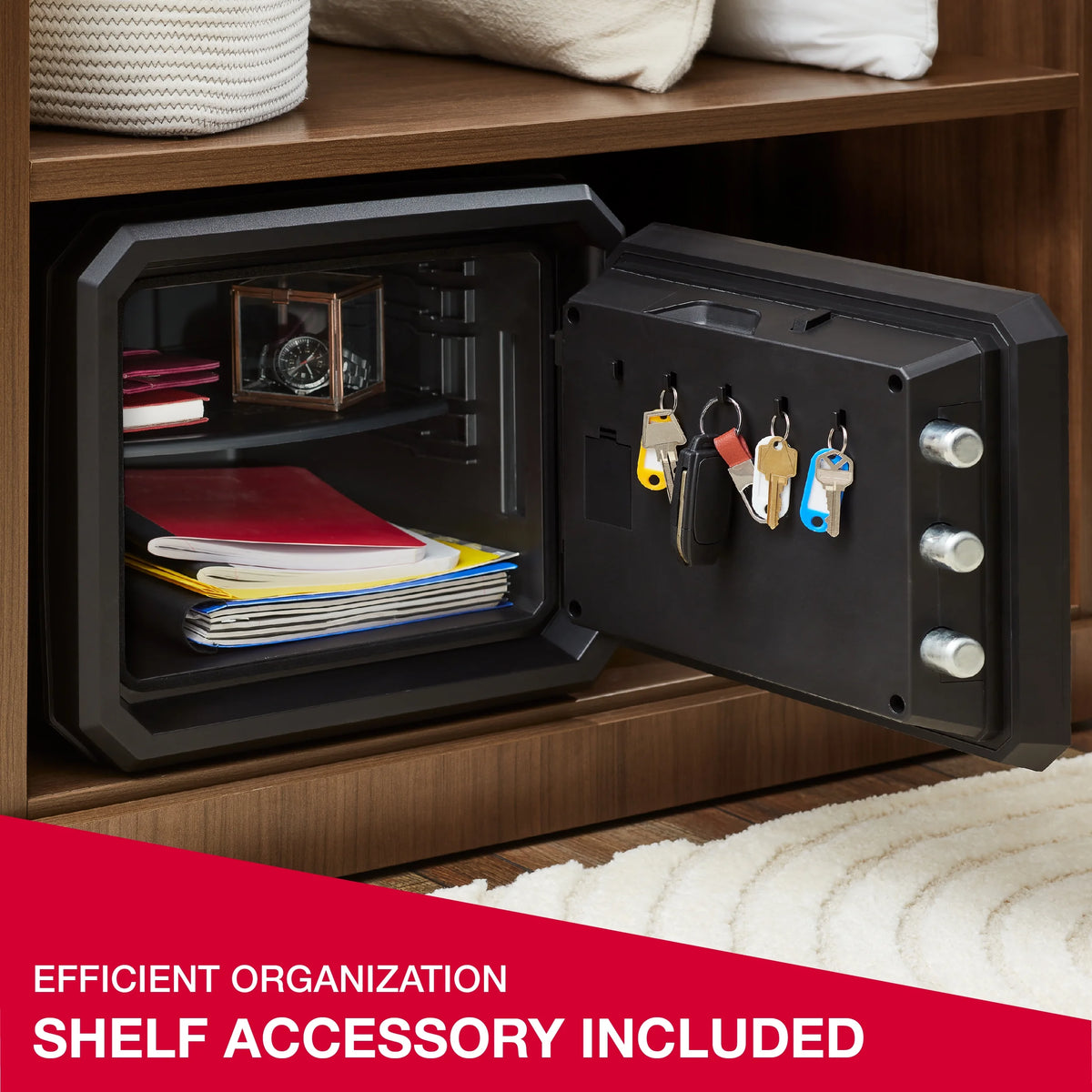 Fire-Resistant Water-Resistant Home Safe with Combination Lock and Override Key L41824