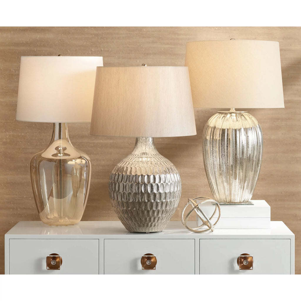 Glass Table Lamp with Off-White Shade P64002