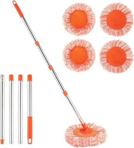 Adjustable 180° Rotatable Cleaning Mop with 4 Reusable Heads N789