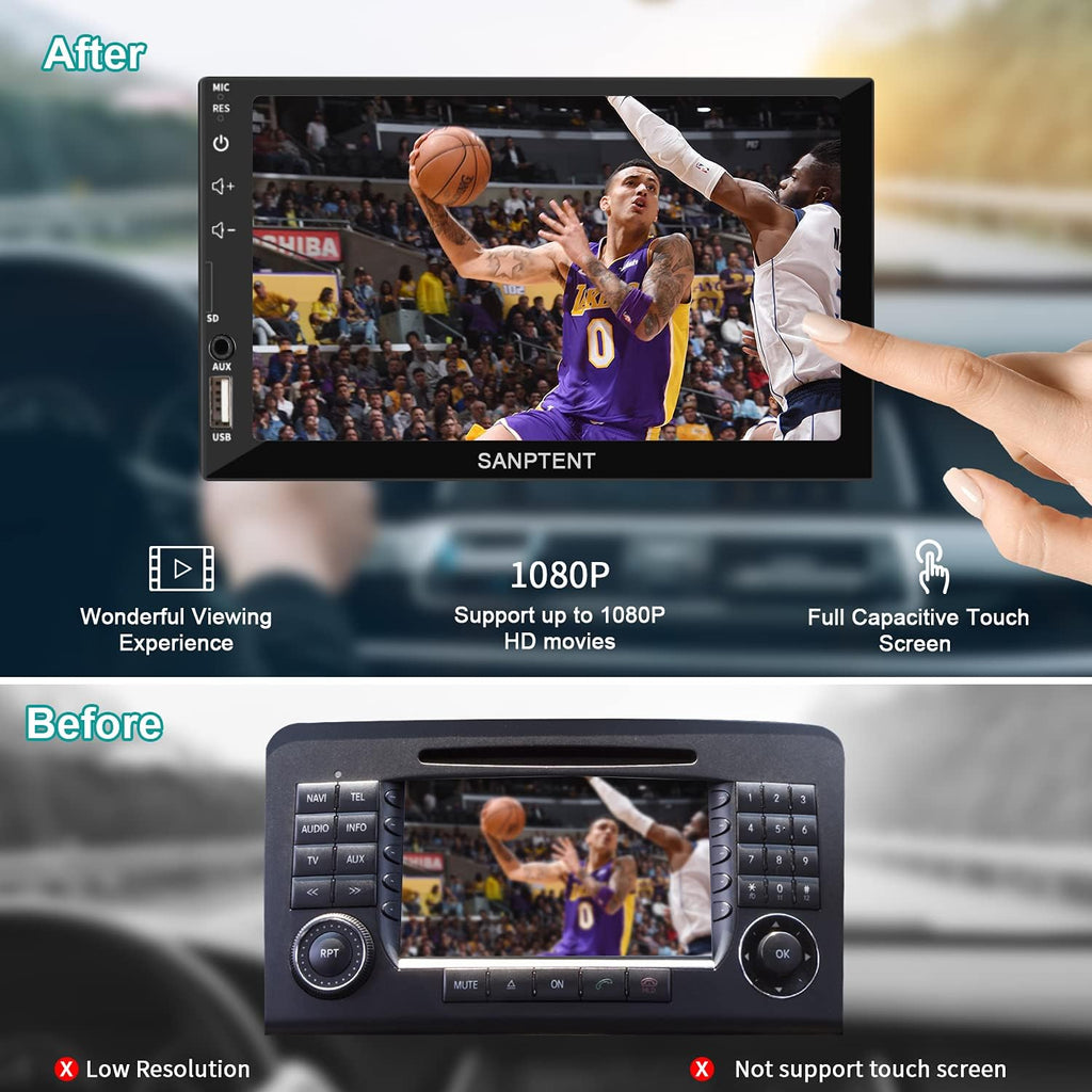 7 Inch Double Din Car Stereo with Bluetooth E8454