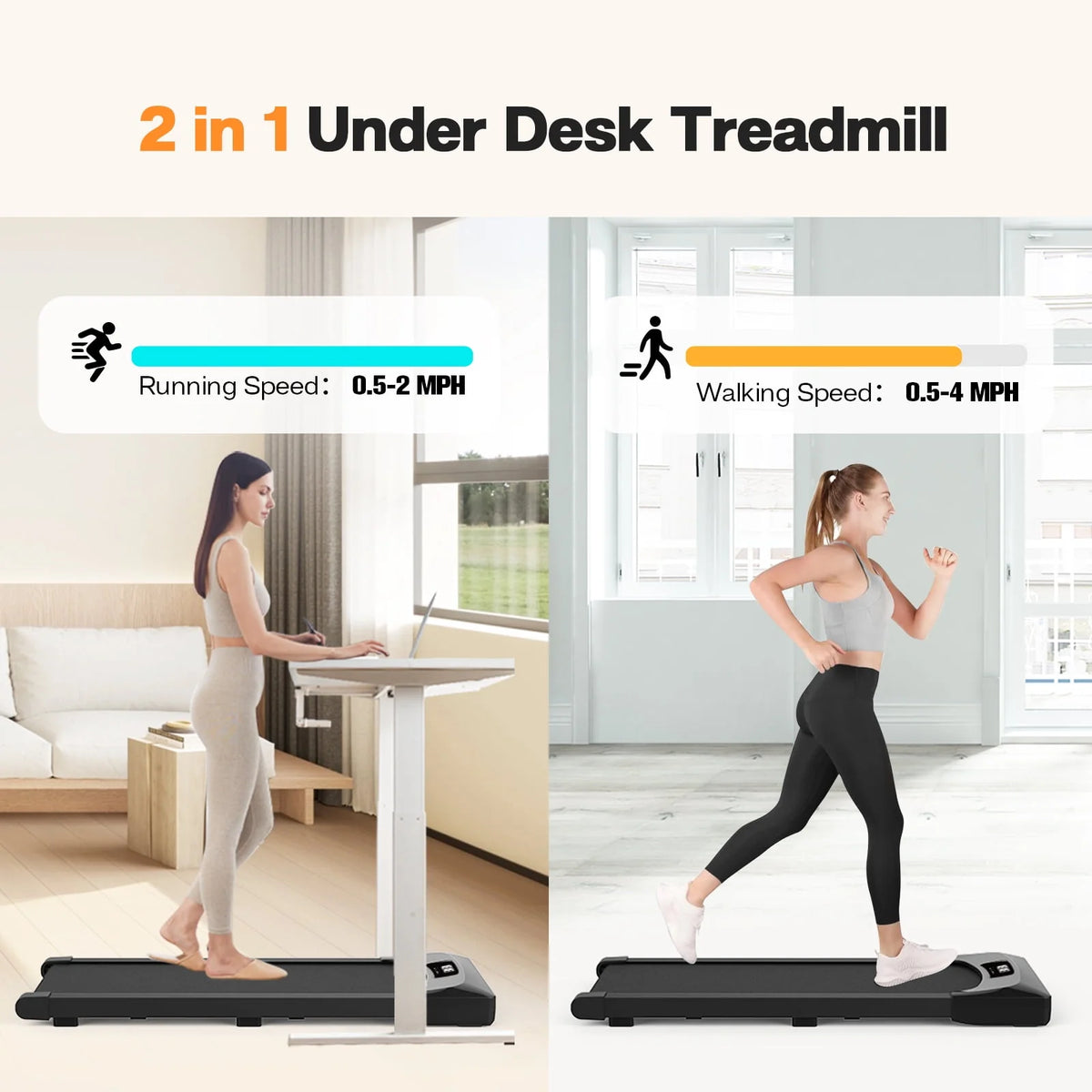 2 in 1 Under Desk Treadmill Walking Pad M82267