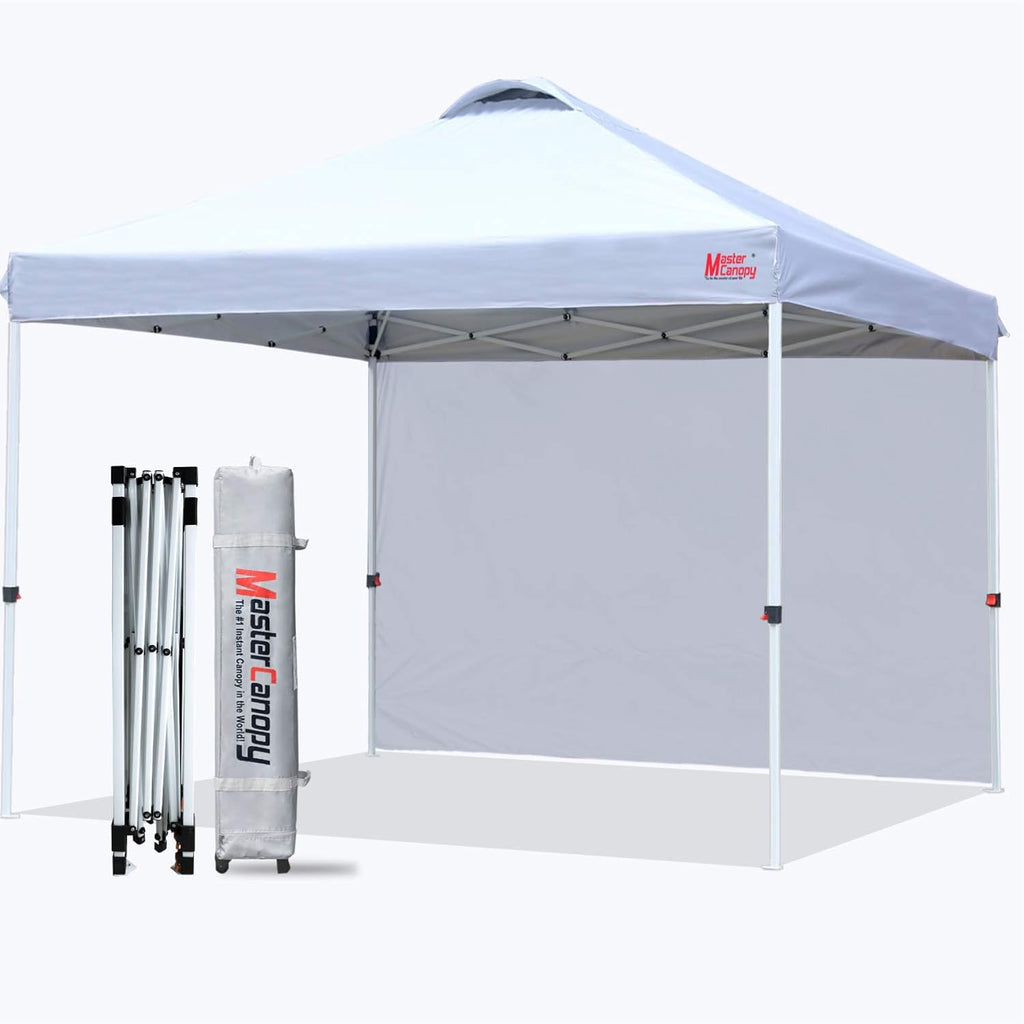 Pop Up Canopy Tent with 1 Sidewall (10'x10', Black) Z713