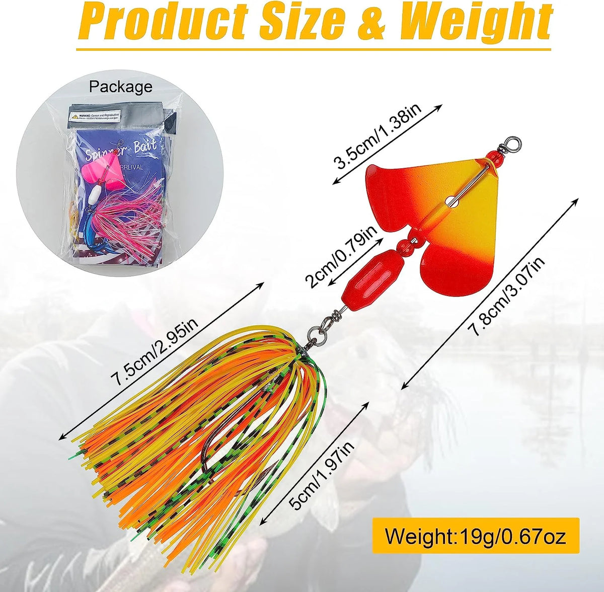 6pcs Metal Spinnerbait Fishing Lures S249