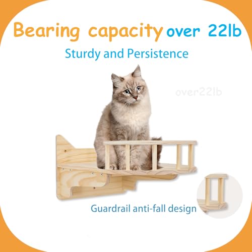 9-Piece Wall-Mounted Cat Shelves Set with 2 Sisal Scratching Posts A8967
