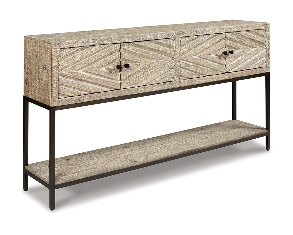 Distressed White Sofa Console Table N584515