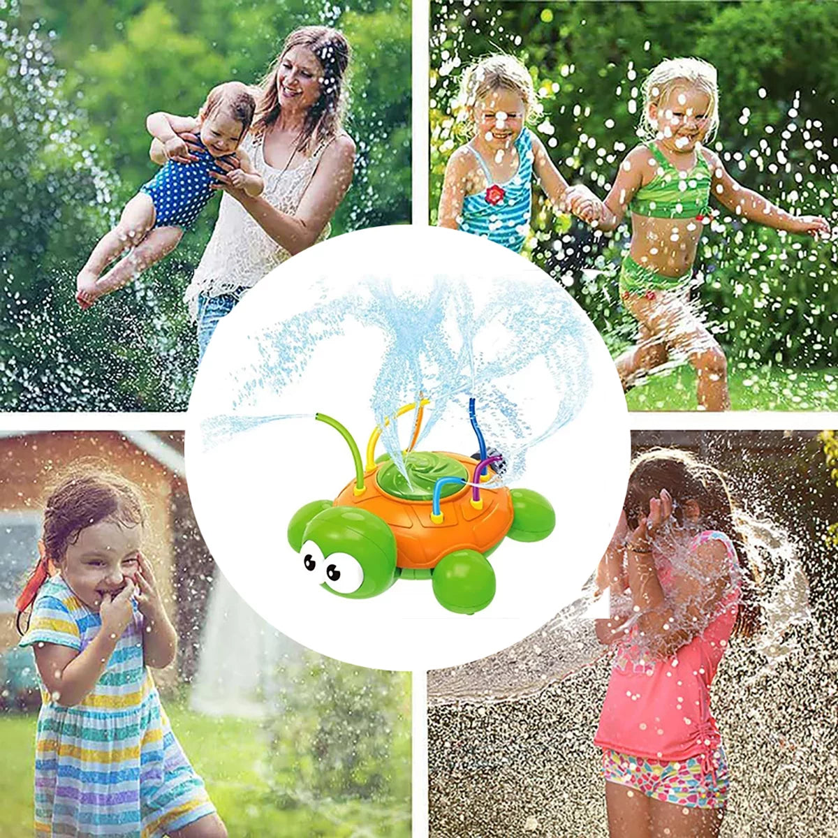 Sprinkler Toy for Kids Water Splash Play Spinning Spray Turtle Outdoor Toy C256