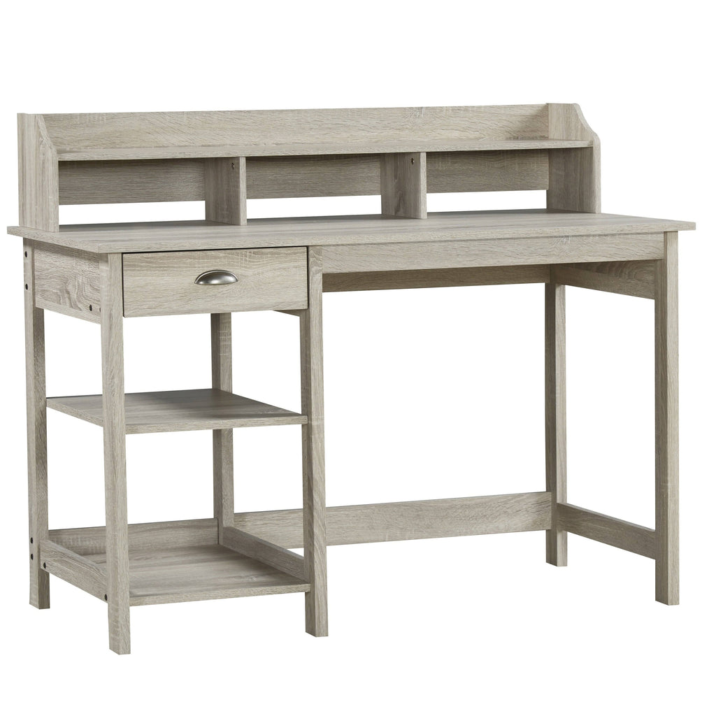 Gray Oak Writing Desk with Hutch O35275