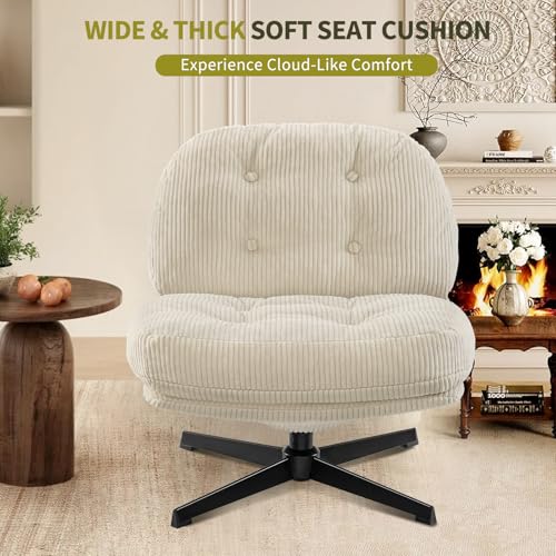 Dark Gray Swivel Accent Chair with Ottoman B272974