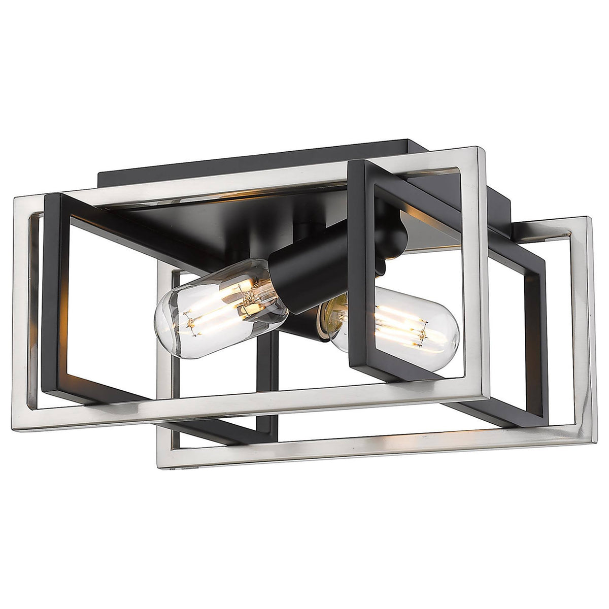 Black Two Light Flush Mount P80277