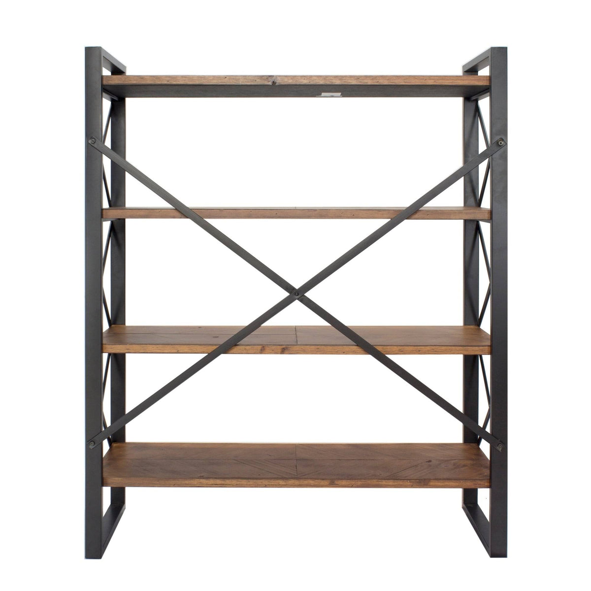 Grey 4 Shelf Standard Bookcase L365