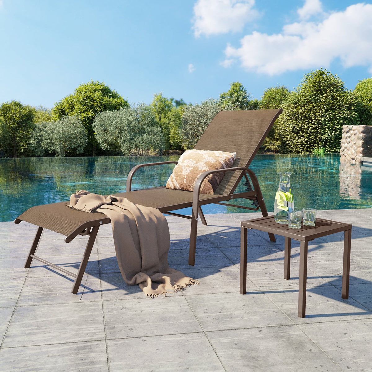 Brown Square Aluminum Bistro Table U41494