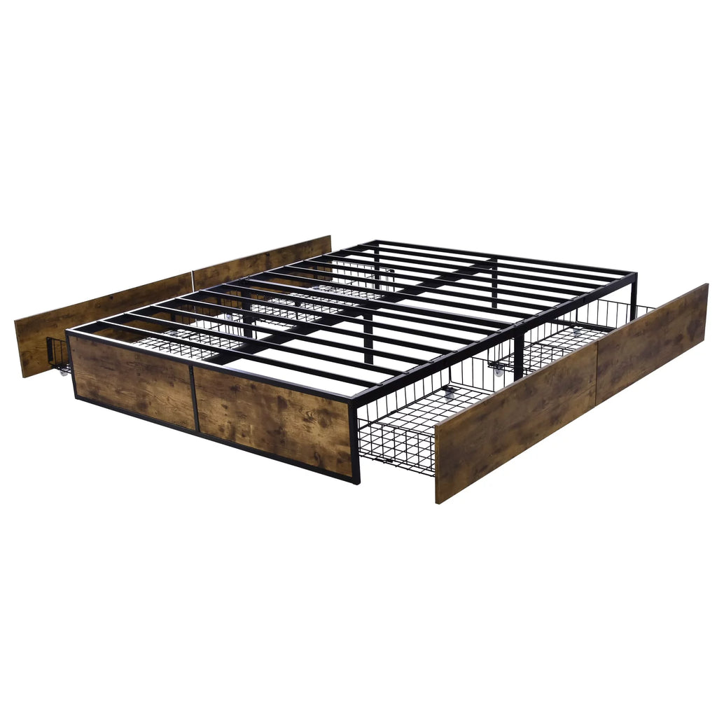 Queen Platform Bed with 4 XL Drawers W312520