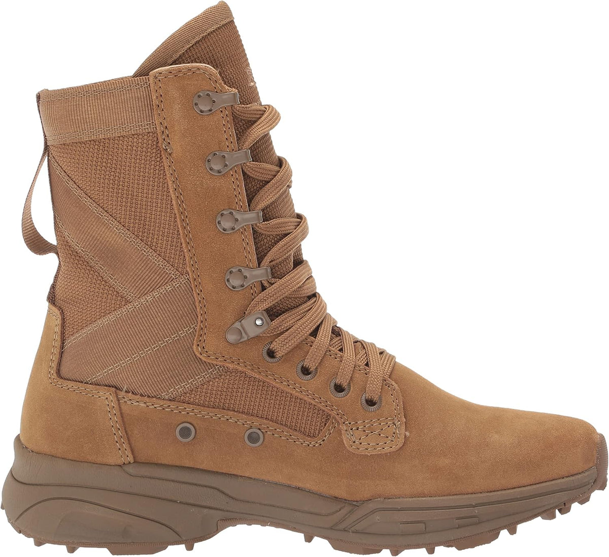 Coyote Suede Leather Combat Boots, Size 14.5 Wide K396