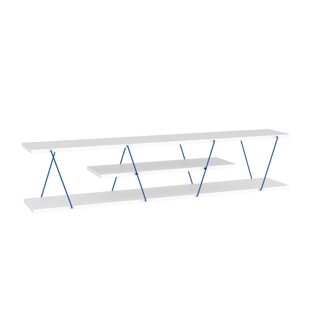 White Blue 4 Shelf 56 inch TV Stand H47955