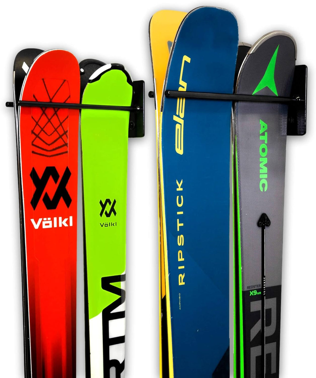 Ski Wall Storage Rack, Steel, Holds 8 Pairs, Pack of 2 L867693