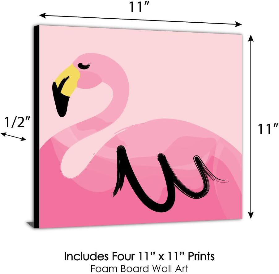 Pink Flamingo Kids Wall Art Set of 4 Prints L267497