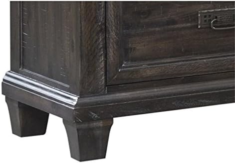 Solid Acasia Wood Nightstand in Smokey Gray Oak C4263