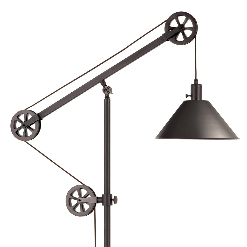 Blackened Bronze Floor Lamp with Pulley System J77084