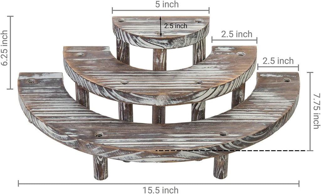 3 Tier Rustic Torched Wood Cupcake Stand I2337