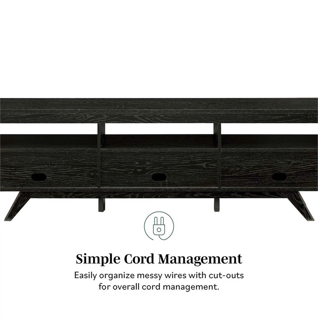 Black Wood TV Stand with Storage C93400