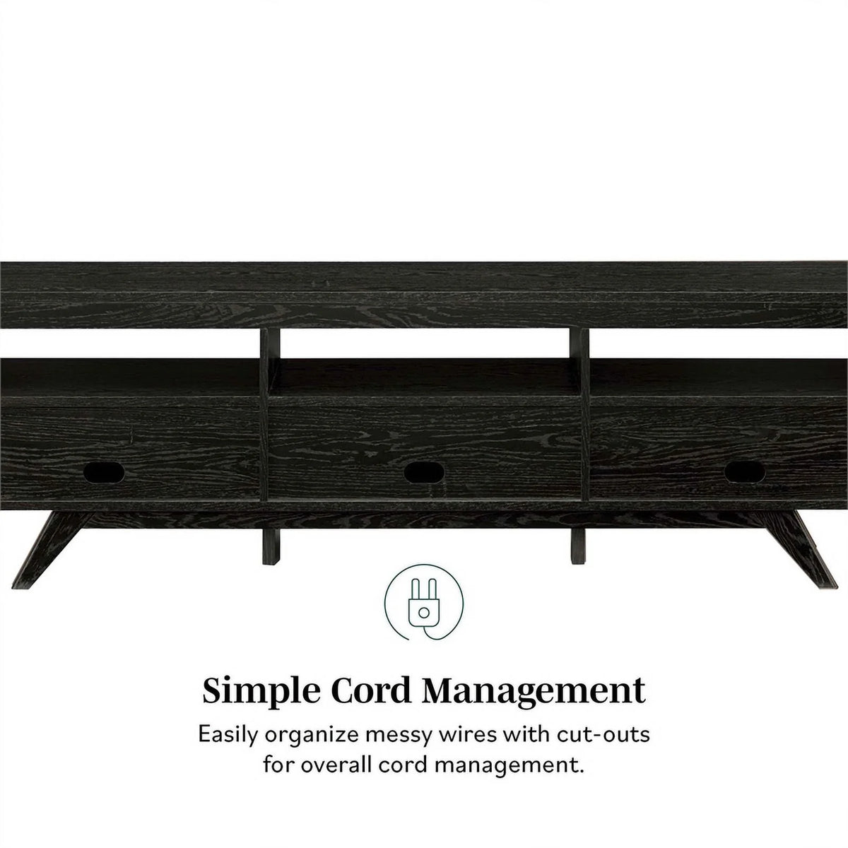 Black Wood TV Stand with Storage C93400