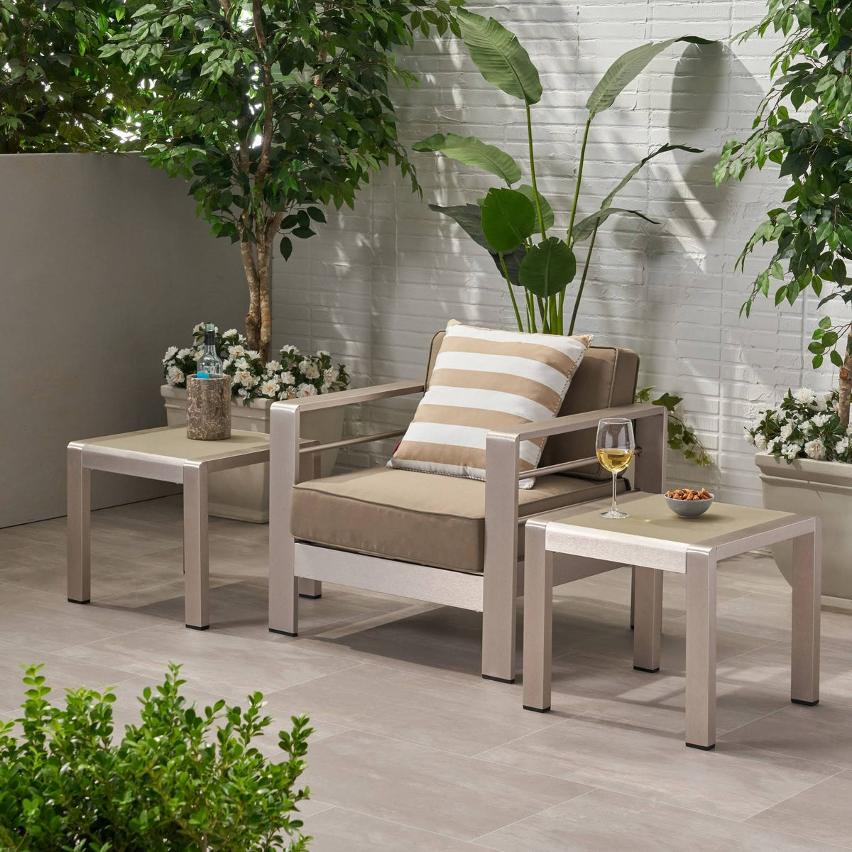 2pk Aluminum Patio Side Table F553622