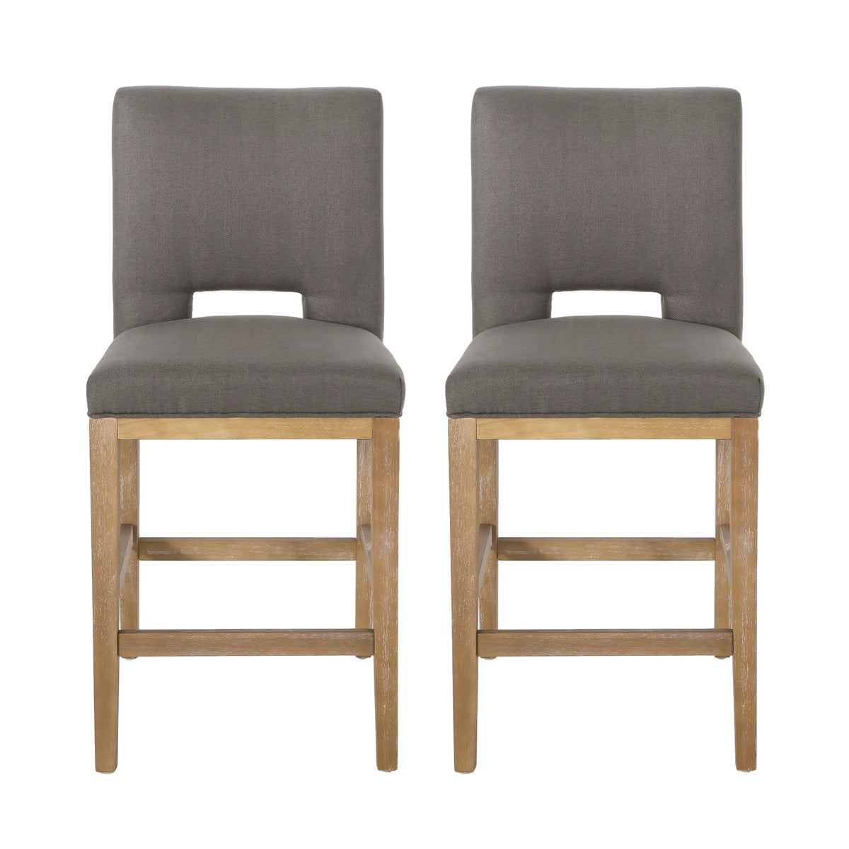 Fabric Upholstered 27 Inch Counter Stools, Set of 2 H3101