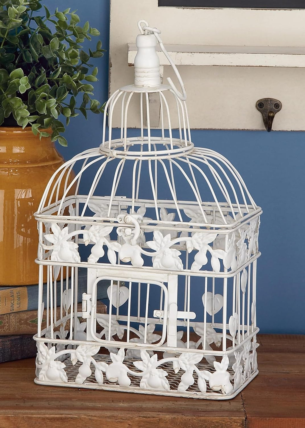 White Metal Birdcage W397