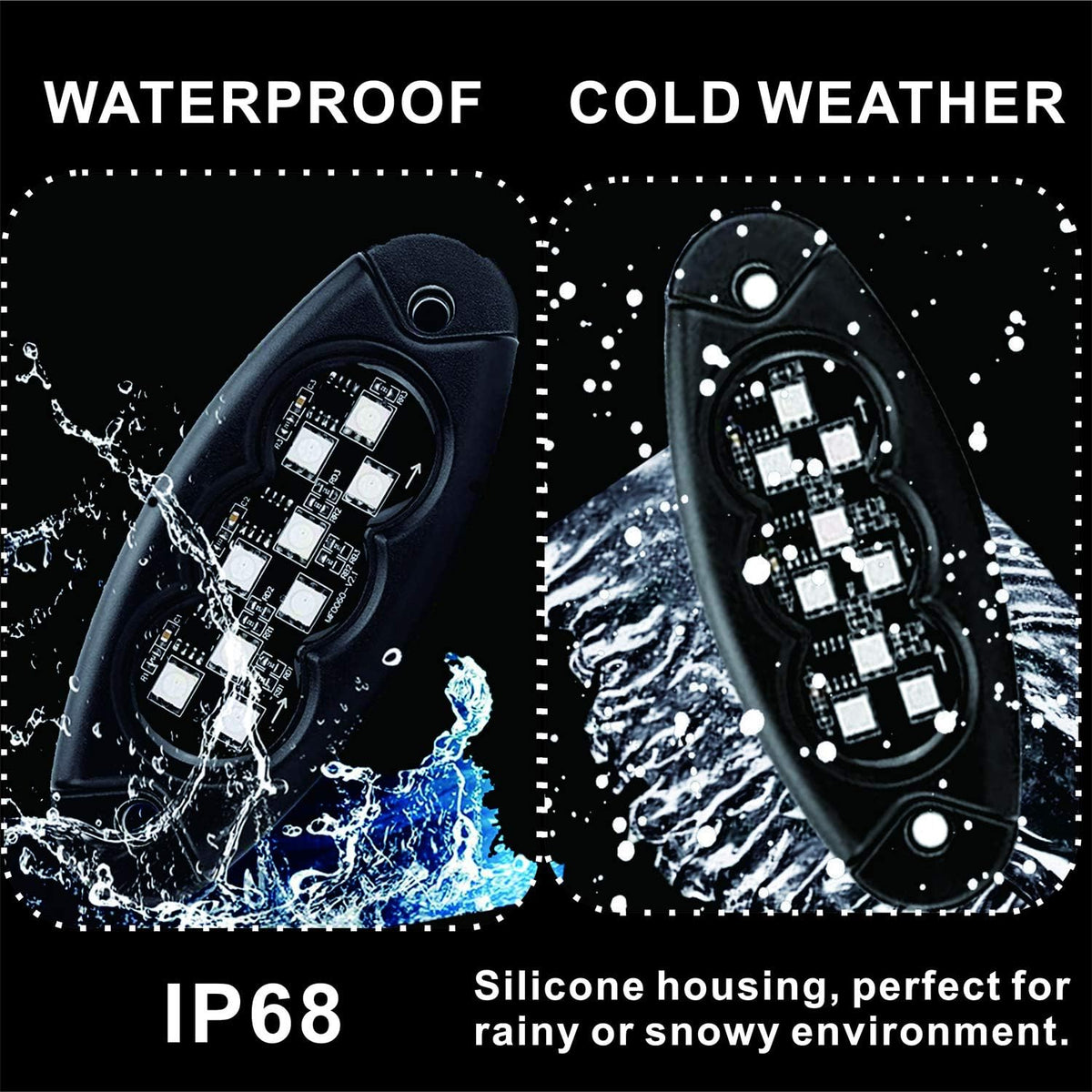 18 Pods Waterproof Multicolor LED Rock Lights Kit M2592