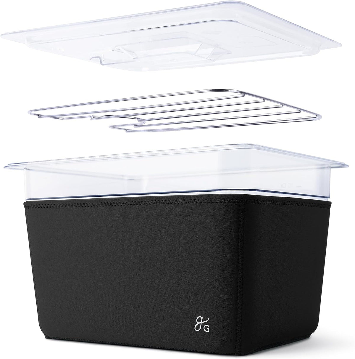 1100 Watt Sous Vide Cooker with Plastic Container, Lid, and Neoprene Sleeve O32324