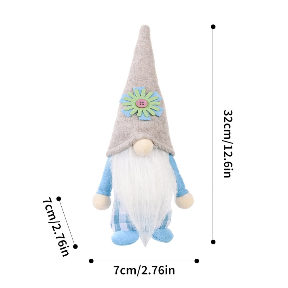 2pcs Flower Hat Faceless Doll Spring Gnome Elf Doll Handmade Rudolph Dwarf Doll R742414