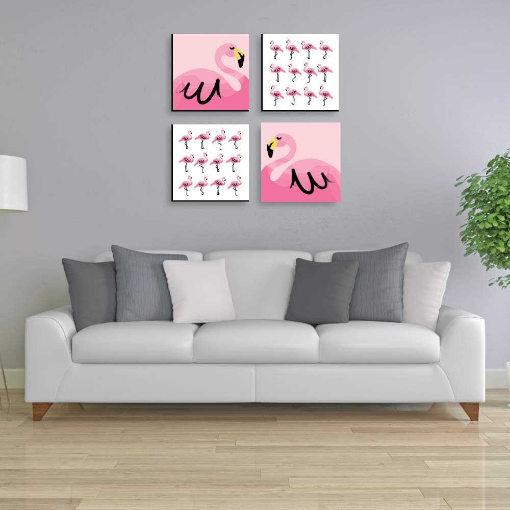 Pink Flamingo Kids Wall Art Set of 4 Prints L267497