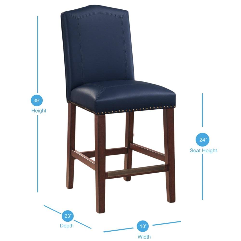 Brown Faux Leather Counter Stool V776