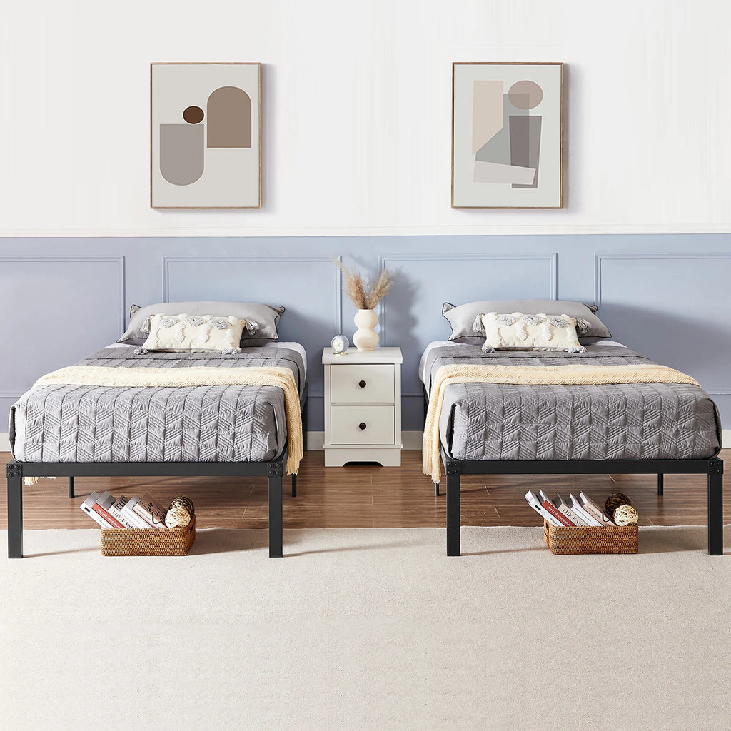 2-Piece Twin Metal Platform Bed Frame H49335