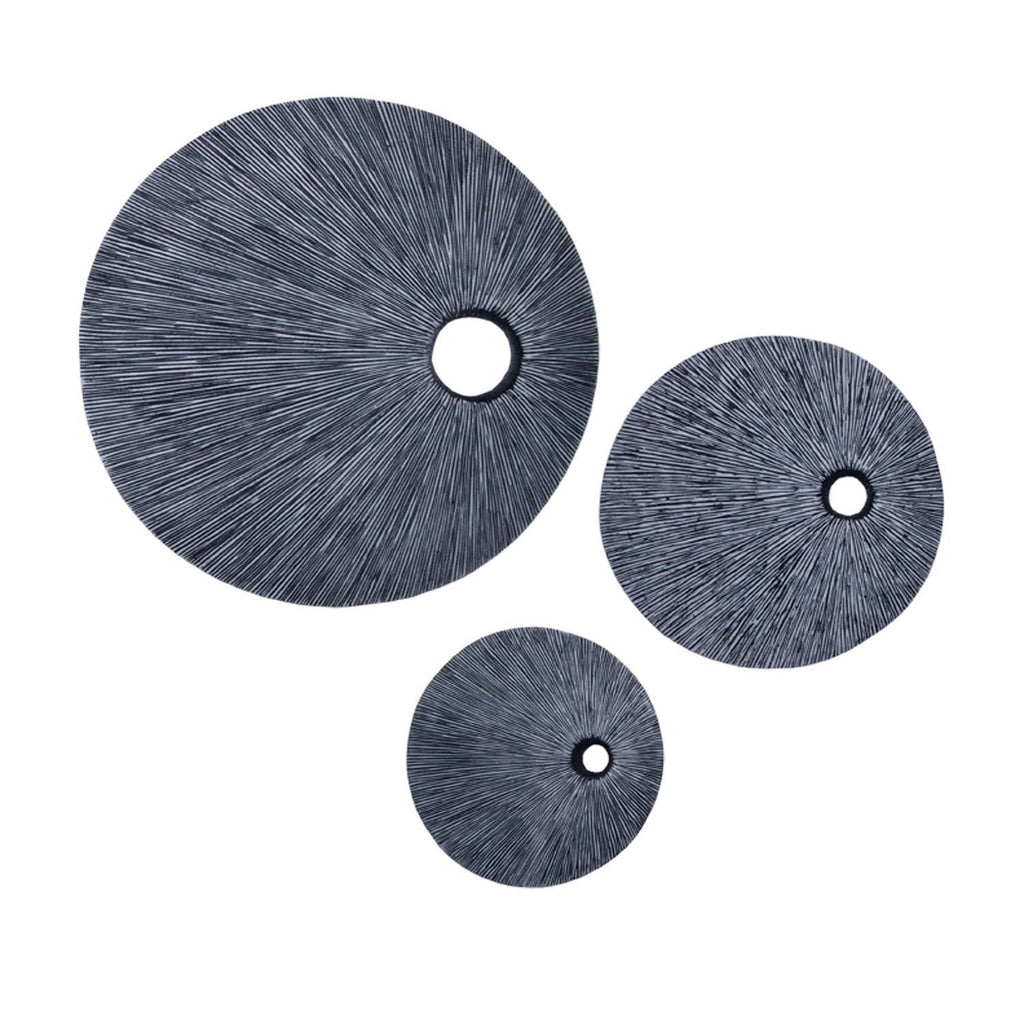 Medium Gray Round Sandstone Wall Decor G25367