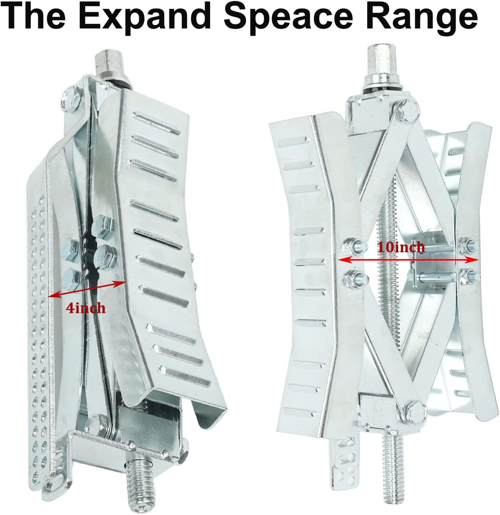 2 Set Wheel Chock Stabilizer Tire Locking Chock with Crank Handle V9076