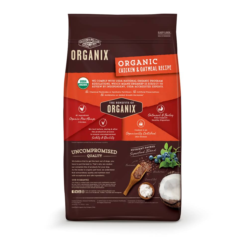 Organic Chicken & Oatmeal Recipe Dry Dog Food, 18 lb G1015