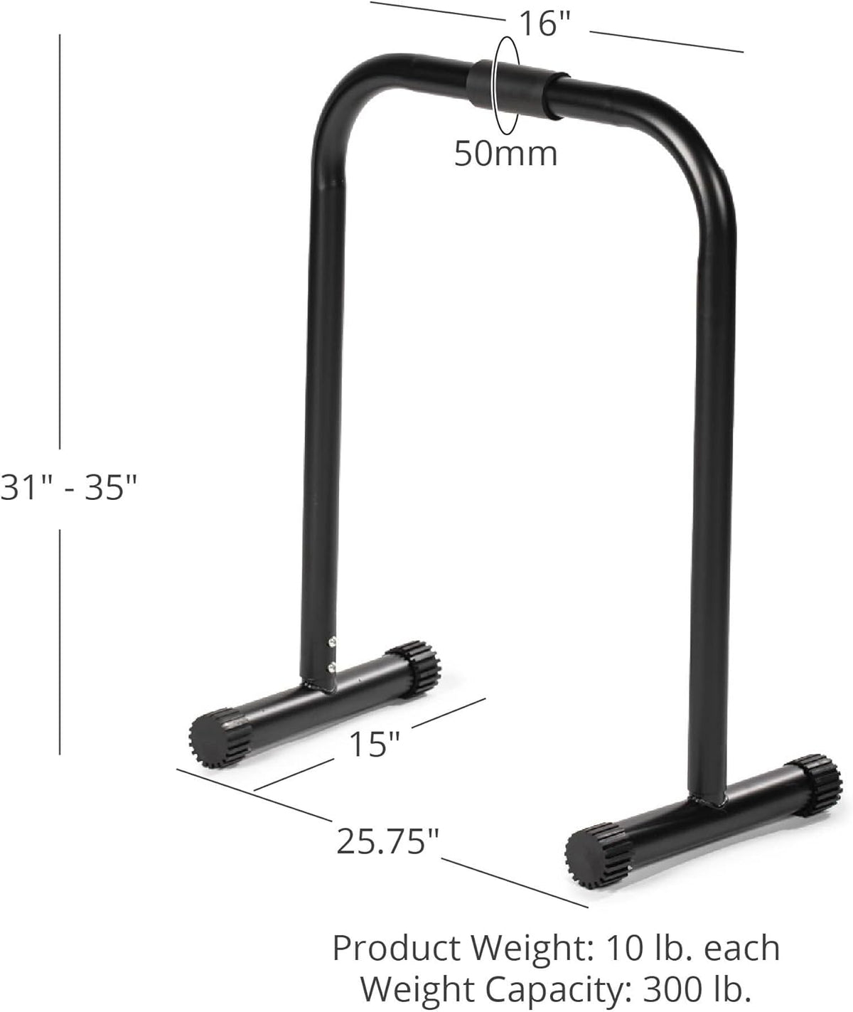 Adjustable Height Dip Station, Heavy Duty Parallel Bars, 300 LB P598