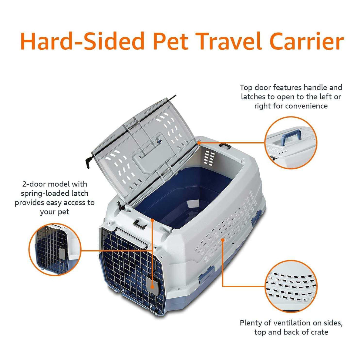 Two-Door Top-Load Hard-Sided Pet Travel Carrier T987
