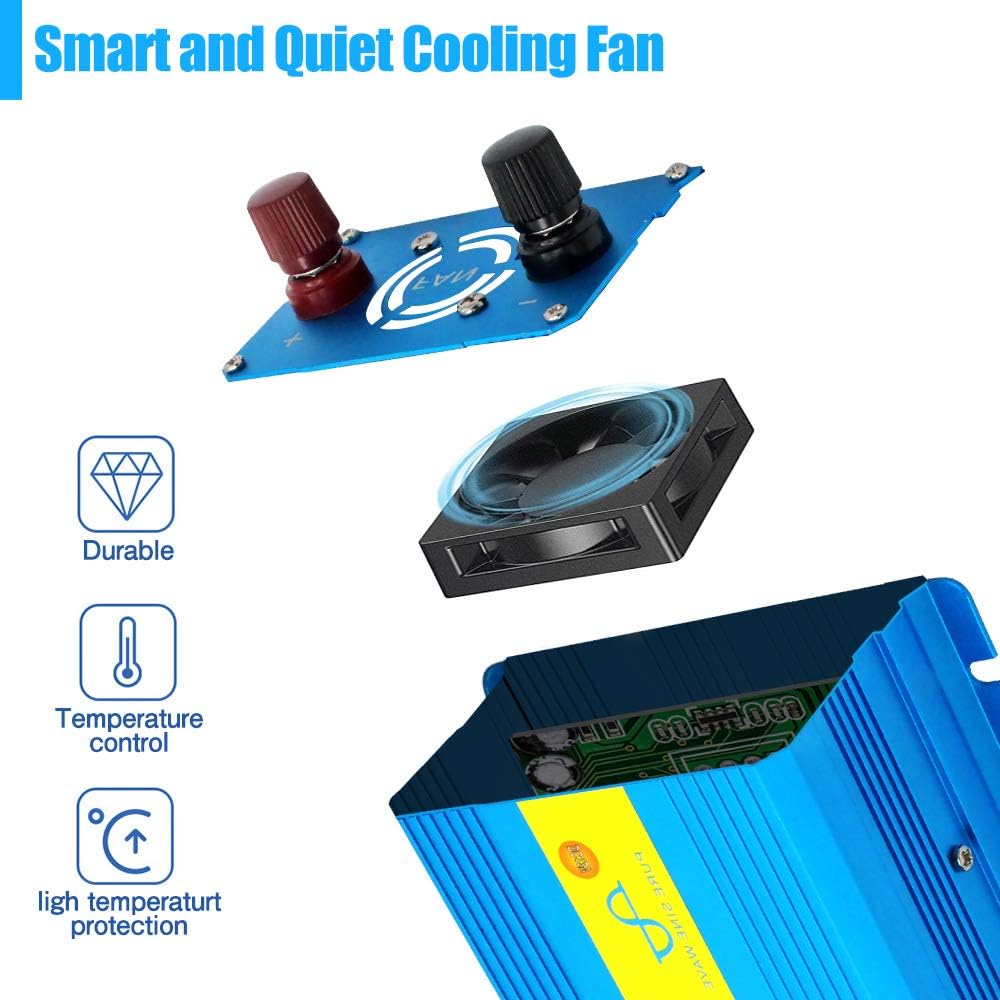 500W Pure Sine Wave Power Inverter DC 12V to AC 110V with Dual USB Ports Pack of 2 X2781