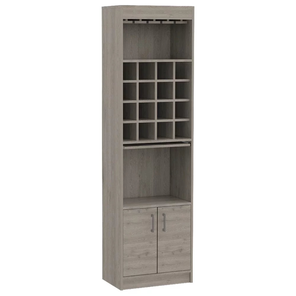 Light Gray Bar Cabinet with Extendable Shelf H54974