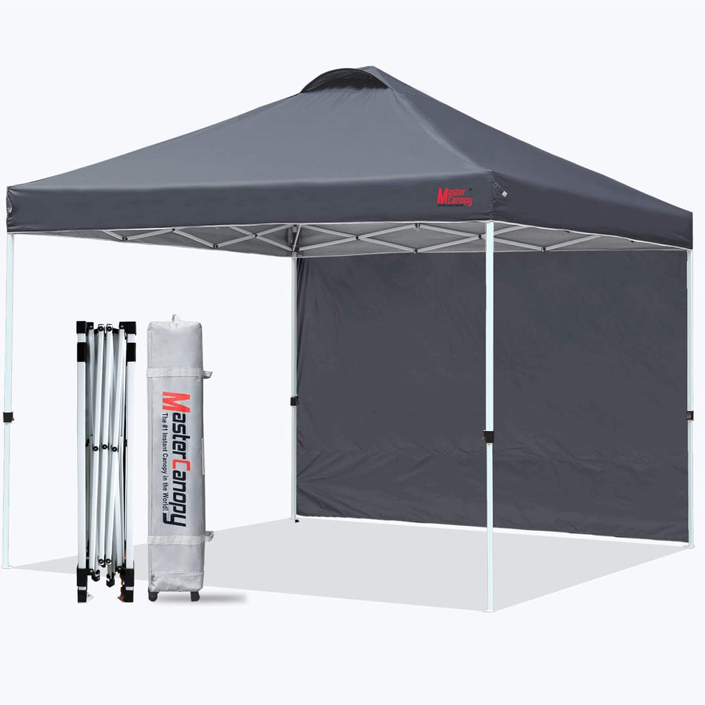 Pop Up Canopy Tent with 1 Sidewall (10'x10', Black) Z713