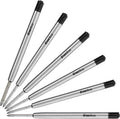 6 Pack Black Ink Medium Flow Refill Cartridges for Ballpoint Pens H400