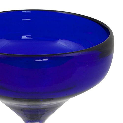 Cobalt Blue Recycled Glass Margarita Glasses P323397
