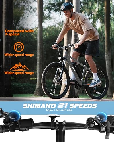 21-Speed Electric Mountain Bike with 350W Motor and Removable Battery C5318