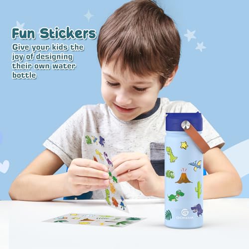 18oz Insulated Stainless Steel Kids Water Bottle with Stickers I3806